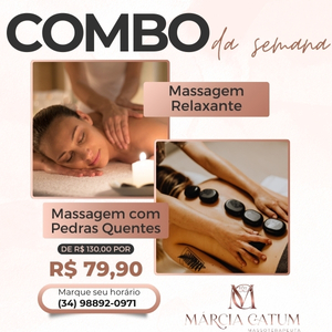 Massagem Relaxante + Massagem Com Pedras Quentes